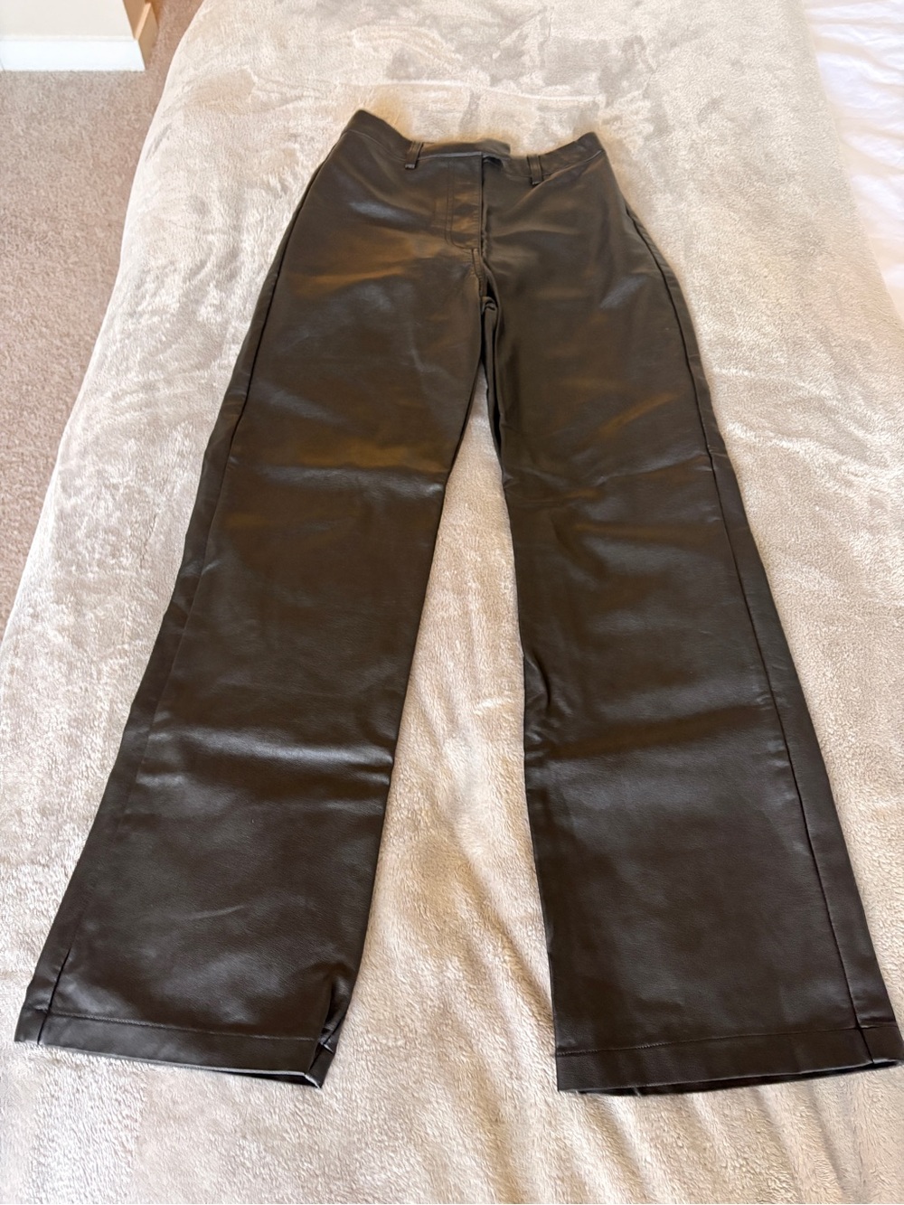 Cotton On Black Wide-Leg Faux Leather Pants